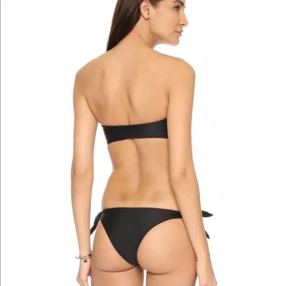 Free People Mikoh Black Carmel Bikini Top Strapless Knotted Bandeau Swim Retro - Picture 5 of 8